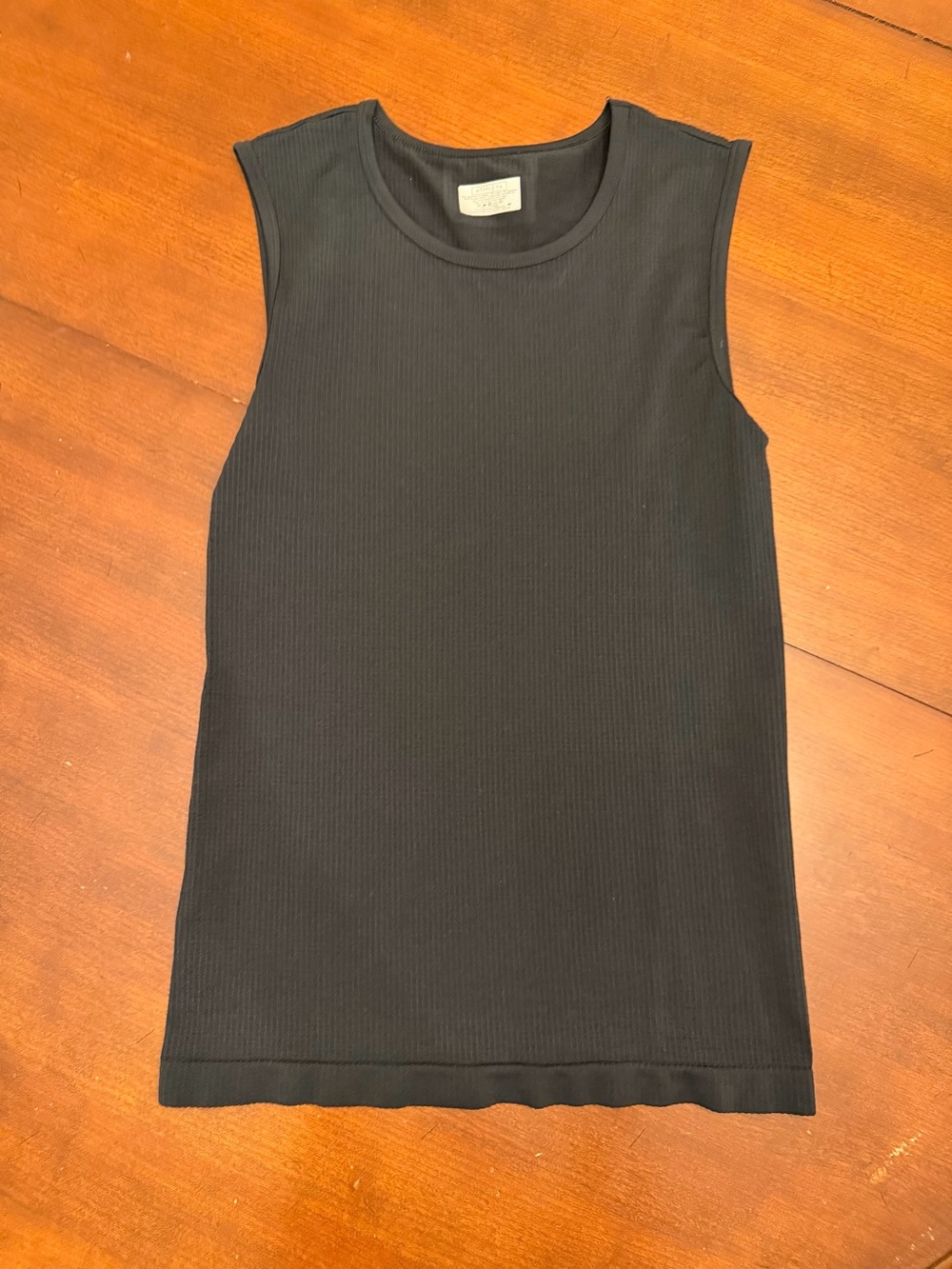 Athleta Black Ribbed Tank Top Size M